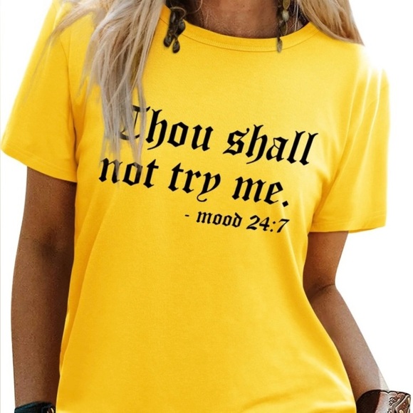 Shein “Thou Shall Not Try Me” Tee - Picture 1 of 4